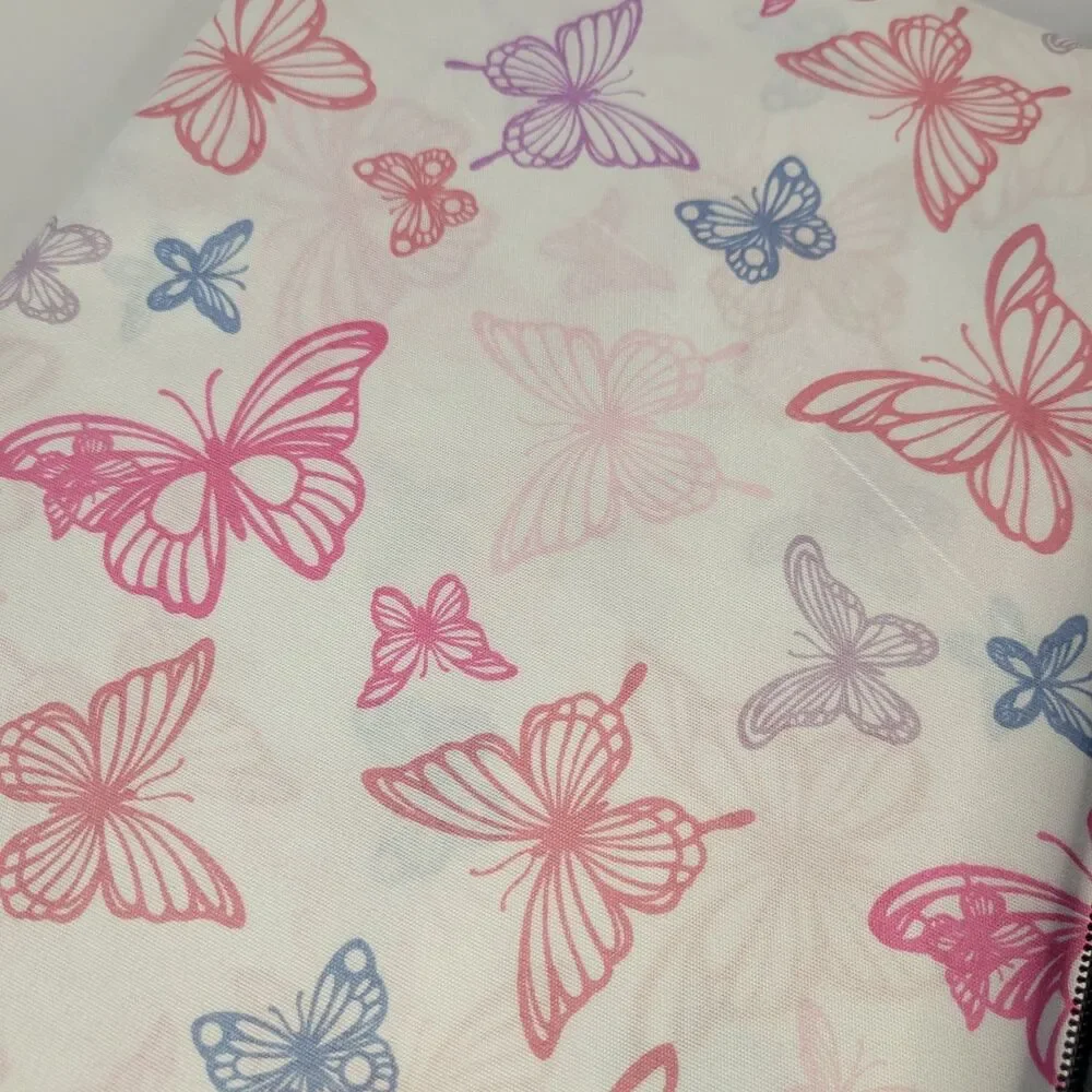 Pink Purple Blue White Butterflies 3 pc Twin Sheets Set Girls Butterfly Spring